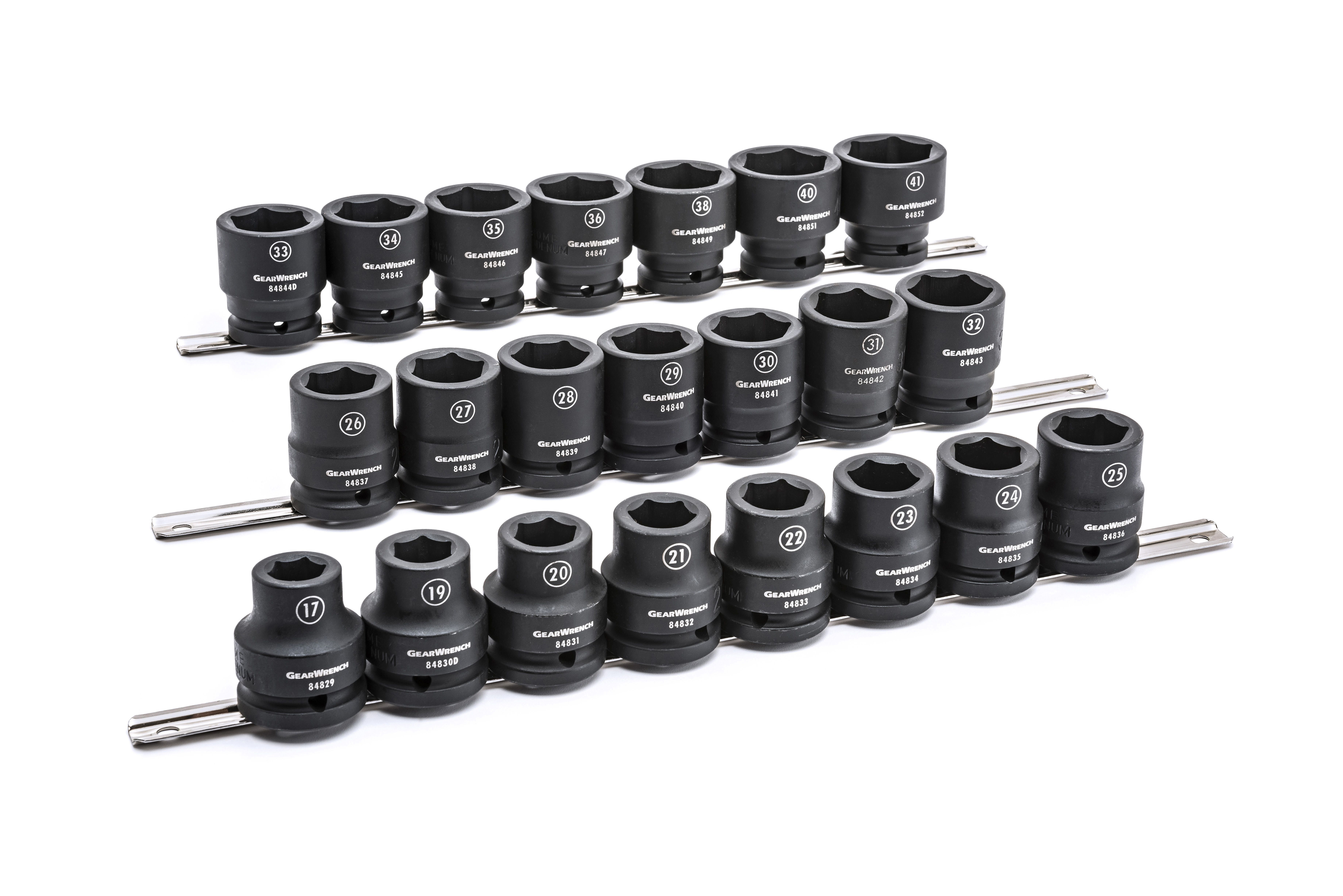 GEARWRENCH 22 Pc. 3/4" Drive 6 Point Standard Impact Metric Socket Set from GME Supply